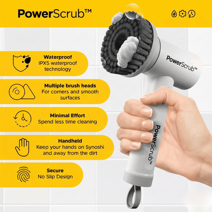 PowerScrub™ – Cordless Electric Spin Cleaner (3 Brush Heads)